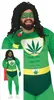 Superhelden kostuum, avontuurfiguur, Rastafari stijl, met Productafbeelding-voorbeeld 1