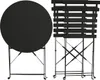 A black metal bistro table and chairs set, shown from the side and top. Produktbild-Vorschau