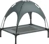 A gray elevated dog bed with a canopy, shown against a white background. Produktbild-Vorschau