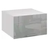 A 3D rendering of a gray kitchen unit with a white tabletop. Náhled obrázku produktu