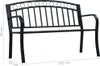 Panchina da giardino 125 cm in acciaio nero Anteprima dell’immagine prodotto 8