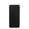 A smartphone screen protector is shown placed over a smartphone. Produktbild-Vorschau