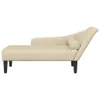 vidaXL Chaiselongue mit Kissen Creme Stoff Produktbild-Vorschau 3