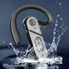 A black Bluetooth headset with a digital display is shown splashing in water, with the text 'IPX4 Waterproof' visible. Produktbild-Vorschau
