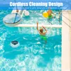 Children playing in a swimming pool with a pool cleaner. Produktbild-Vorschau
