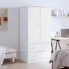VidaXL 353930, Biały, Szafa, 2 drzw., Biały, Drewno, Drewno Podgląd zdjęcia produktu 2