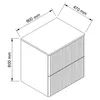 An isometric line drawing of a cabinet with dimensions indicated. Náhled obrázku produktu