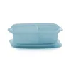 A light blue divided food container with its lid placed underneath it, isolated on a white background. Produktbild-Vorschau