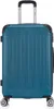 A teal suitcase with silver accents and wheels, shown from the front. Produktbild-Vorschau