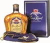 A bottle of Crown Royal whisky, its gift box, and a velvet pouch. Produktbild-Vorschau