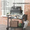 Outsunny Grillwagen aus Edelstahl mit Klapptisch – Mobiler Produktbild-Vorschau 7