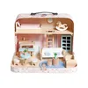 Tragbares Puppenhaus im Koffer Rosa mit Holzmöbeln & Produktbild-Vorschau 2