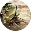 Glasuhr Wanduhr Küchenuhr Echt-Glas 30fi cm Oliven braun Produktbild-Vorschau 1