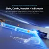 A robotic vacuum cleaner is shown navigating under a piece of furniture, with a digital overlay illustrating its AI-powered obstacle avoidance system. Náhled obrázku produktu