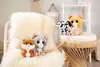 Several plush toys are arranged on a chair and a stool in a room. Produktbild-Vorschau