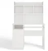 Port Left Desk with Overhang White Matte Drawer Shelves for Voir les images du produit 7