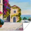 MuchoWow® Poster Malerei - Haus - Ölfarbe - Dorf 75x75 cm - Produktbild-Vorschau 1