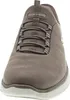 A close-up, front-facing view of a brown Skechers slip-on shoe. Produktbild-Vorschau