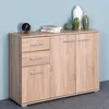 CASARIA® Kommode mit 3 Türen 2 Schubladen 107x75x35cm Holz Produktbild-Vorschau 2