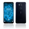 A front and back view of a clear phone case on a white background. Produktbild-Vorschau