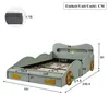 Babybed 140 x 200 cm, groen autobed van flanel met Productafbeelding-voorbeeld 2