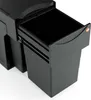 A black trash can with a pull-out drawer is shown against a white background. Voir les images du produit
