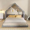 Cama infantil con forma de casa, de 140 x 200 cm, con dosel Vista previa de la imagen del producto 3