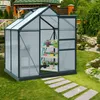 Outsunny Gewächshaus Aluminium Treibhaus mit Dachfenster Produktbild-Vorschau 2