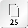 A graphic icon representing multiple sheets of paper with the number 25 below it. Anteprima dell’immagine prodotto