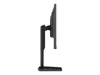 Side view of a black computer monitor on a stand, isolated on a white background. Voir les images du produit