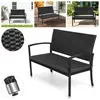 Vigevee Polyrattan Gartenbank Schwarz 2-Sitzer mit Auflage, Produktbild-Vorschau 1