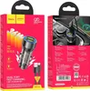 The image shows the front and back packaging of a dual-port fast charging car charger set. Podgląd zdjęcia produktu