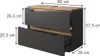 A diagram showing the dimensions of a bathroom cabinet with two drawers. Náhled obrázku produktu