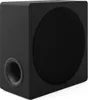 A black subwoofer speaker is shown from a three-quarter angle against a white background. Voir les images du produit