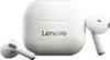 A white Lenovo wireless in-ear Bluetooth headset with its charging case. Produktbild-Vorschau
