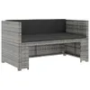5-tlg. Garten-Lounge-Set mit Auflagen Poly Rattan Grau Produktbild-Vorschau 3