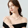 Perlen Schmuck Set Damen, Elegante Perlenkette Armband & Produktbild-Vorschau 7