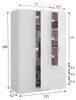 3-türiger Kleiderschrank - Weiß, für Schlafzimmer 52x121 cm Produktbild-Vorschau 6