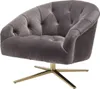Casa Padrino Luxus Drehsessel Grau / Messingfarben 86 x 87 Produktbild-Vorschau 1
