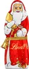 A Lindt chocolate Santa Claus figure wrapped in festive red and gold foil. Náhled obrázku produktu