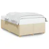 vidaXL Bettgestell ohne Matratze Creme 120x200 cm Stoff Produktbild-Vorschau 1