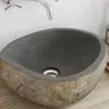 vidaXL Flusssteinwaschbecken Hellgrau 45 x 35 x 15 cm Produktbild-Vorschau 4