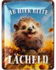 LANOLU Retro Blechschild Ab hier lächeln, Blechschilder Produktbild-Vorschau 7