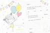 10 Einladungskarten zur Einschulung Mädchen mit Luftballons Produktbild-Vorschau 1