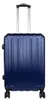 A blue hard-shell trolley suitcase with a silver telescopic handle and black wheels. Produktbild-Vorschau