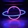 NEON LED svetlo, dekoratívne svetlo na batérie USB, planéta Náhľad obrázku produktu 3