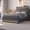 okwish Lit à coussins 90×200 cm avec éclairage LED, ports Voir les images du produit 6