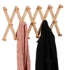 Relaxdays Wandgarderobe Holz, ausziehbare Garderobenleiste, Produktbild-Vorschau 6
