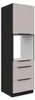 Küchen Hochschrank 60 cm ARONA Kaschmir beige + Schwarz Produktbild-Vorschau 1