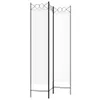A three-panel room divider with white fabric panels and a black metal frame. Voir les images du produit